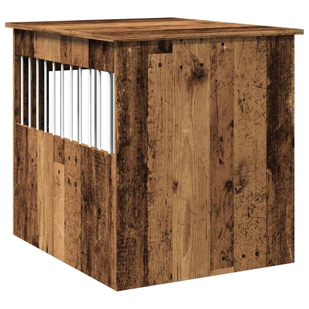 vidaXL Hundekäfig im Möbelstil Altholz-Optik 64,5x80x71 cm, Hundebox, Hundehaus, Hundehütte, Möbel-Stil, Möbel Look