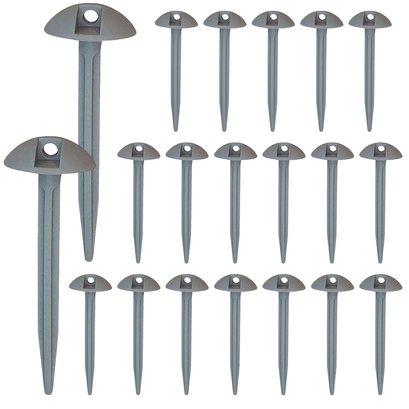 20 Plastic Mushroom Groundsheet Tent Pegs - Strong and Durable Camping Stakes for Securing Straps and Sheets to the Ground Ideal for Hiking, Gardening, Plant Support, Gazebos