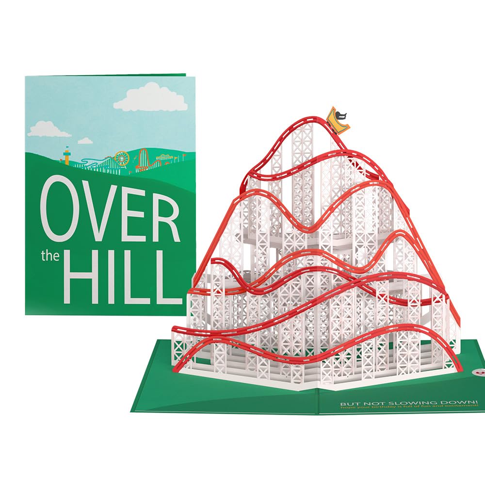 Lovepop Birthday Pop-Up Card for Her and Him - 3D Greeting Cards for Boys, Girls, Men, Women - Over the Hill - 5" x 7" Card - Blank Notecard and