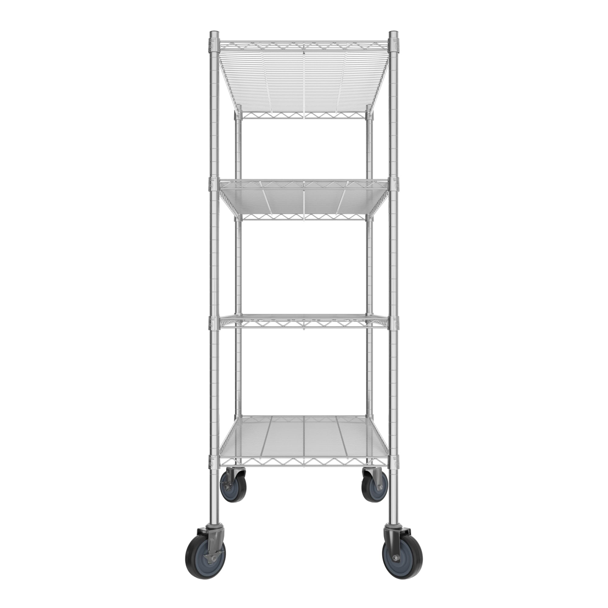 QUIET BOOK Commercial NSF Listed Chrome Mobile Wire Shelving Kit 21