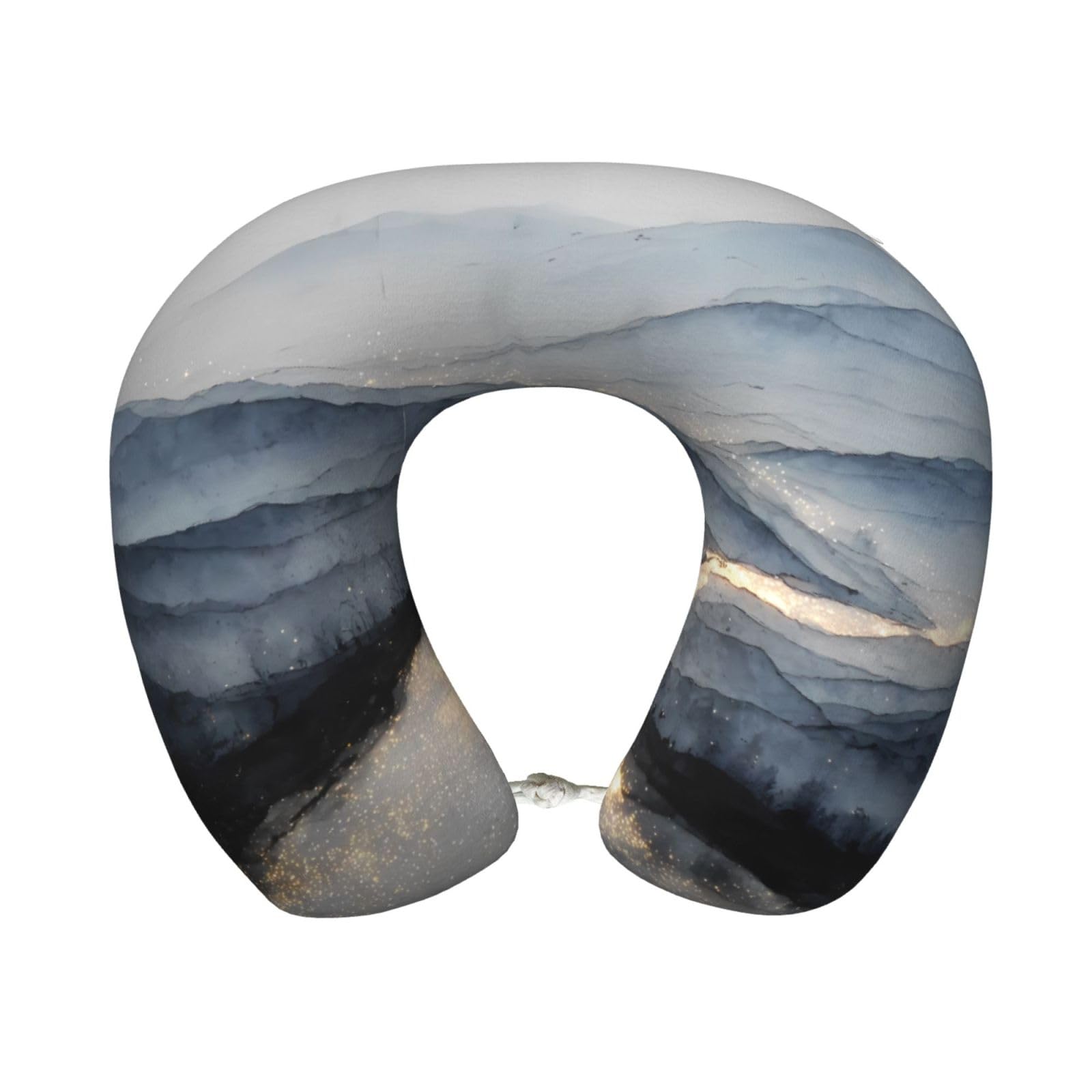 BOAIHH Glowing River Memory Foam Travel Pillow for Soft Comfort Fits Snugly for Naps Office, and Airplane Use
