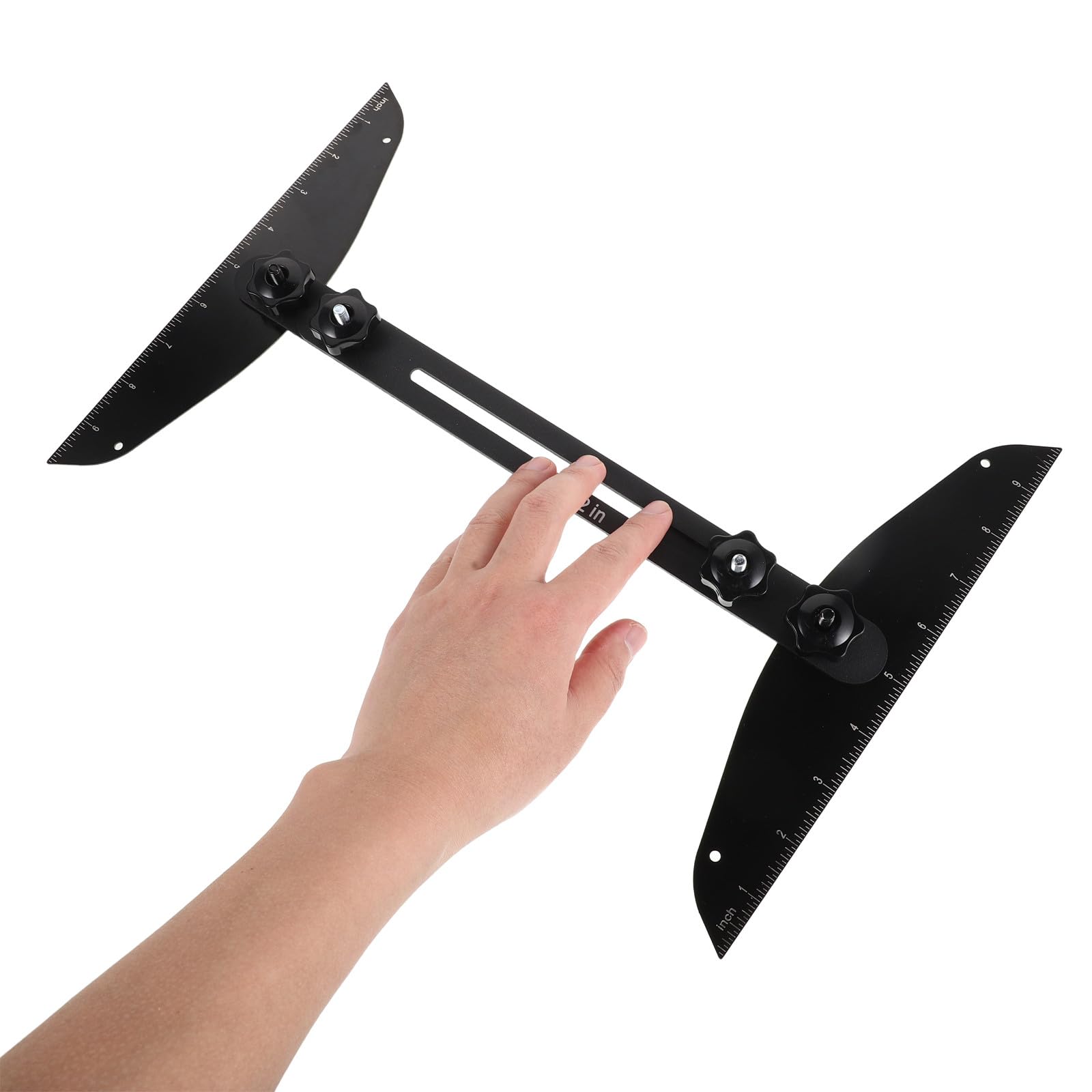 Toddmomy 1 juego de herramientas para medir peldaños de escaleras - Herramienta de medición de longitud de metal - Plantilla extensible de 11'' a 60'' para carpinteros, carpintería y