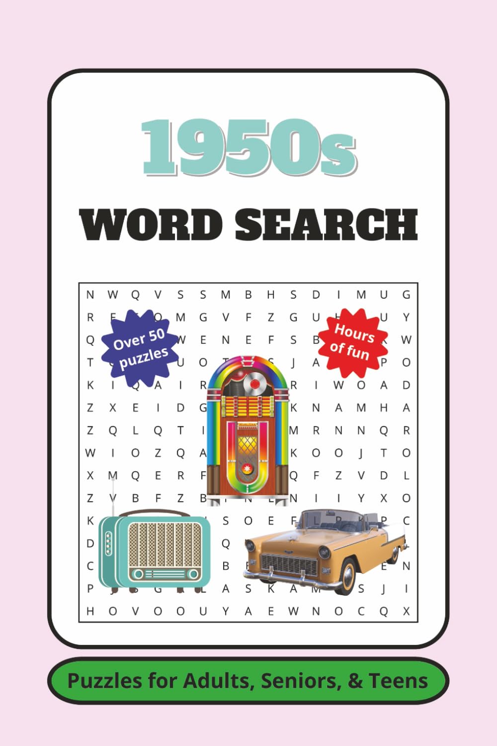 1950s Word Search Puzzle Book: Word searches with easy to read print about the 1950s, 1950's, 50's and more │ 6x9 inches, 110 pages │ 50+ puzzles … ... and free times (JC Northern Publishing)