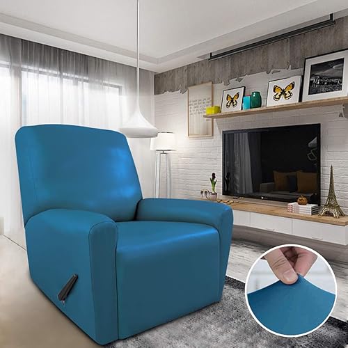 Miniatura 2 de Easy-Going Fundas reclinables de piel sintética, fundas elásticas impermeables para sofá, 4 piezas, protector elástico para muebles, correa elástica