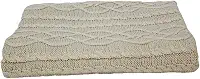 Manta Para Sofá, Poltrona Em Tricot Tramas Grossas Grande 1,30m X 1,50 (Areia Branca)