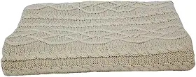 Manta Para Sofá, Poltrona Em Tricot Tramas Grossas Grande 1,30m X 1,50 (Areia Branca)