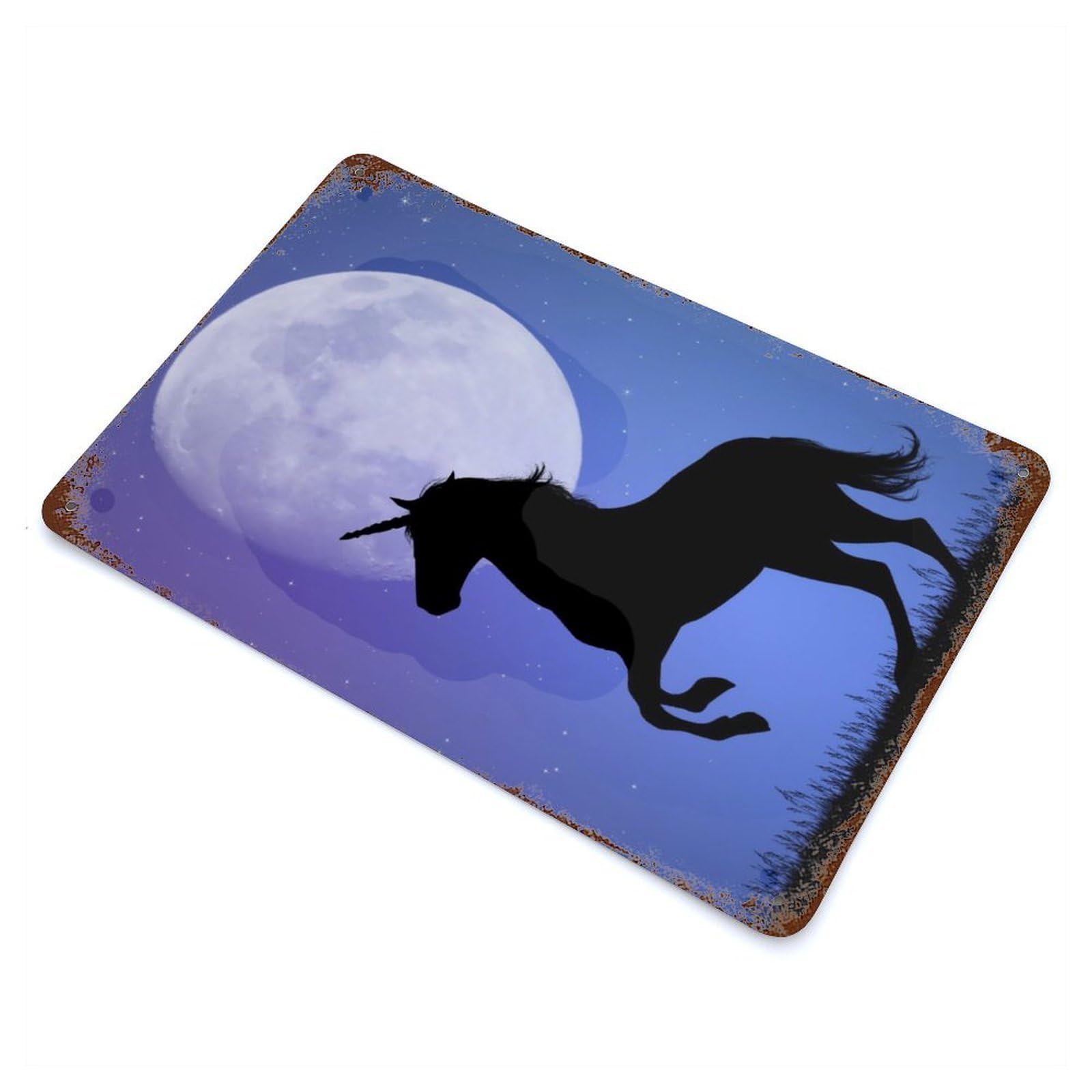 Unicorn Horse Fantasy 11.8"x7.9" Rusty Metal Tin Sign, Novelty Wall Decor for Cafe, Home Bar And Lounge Decor