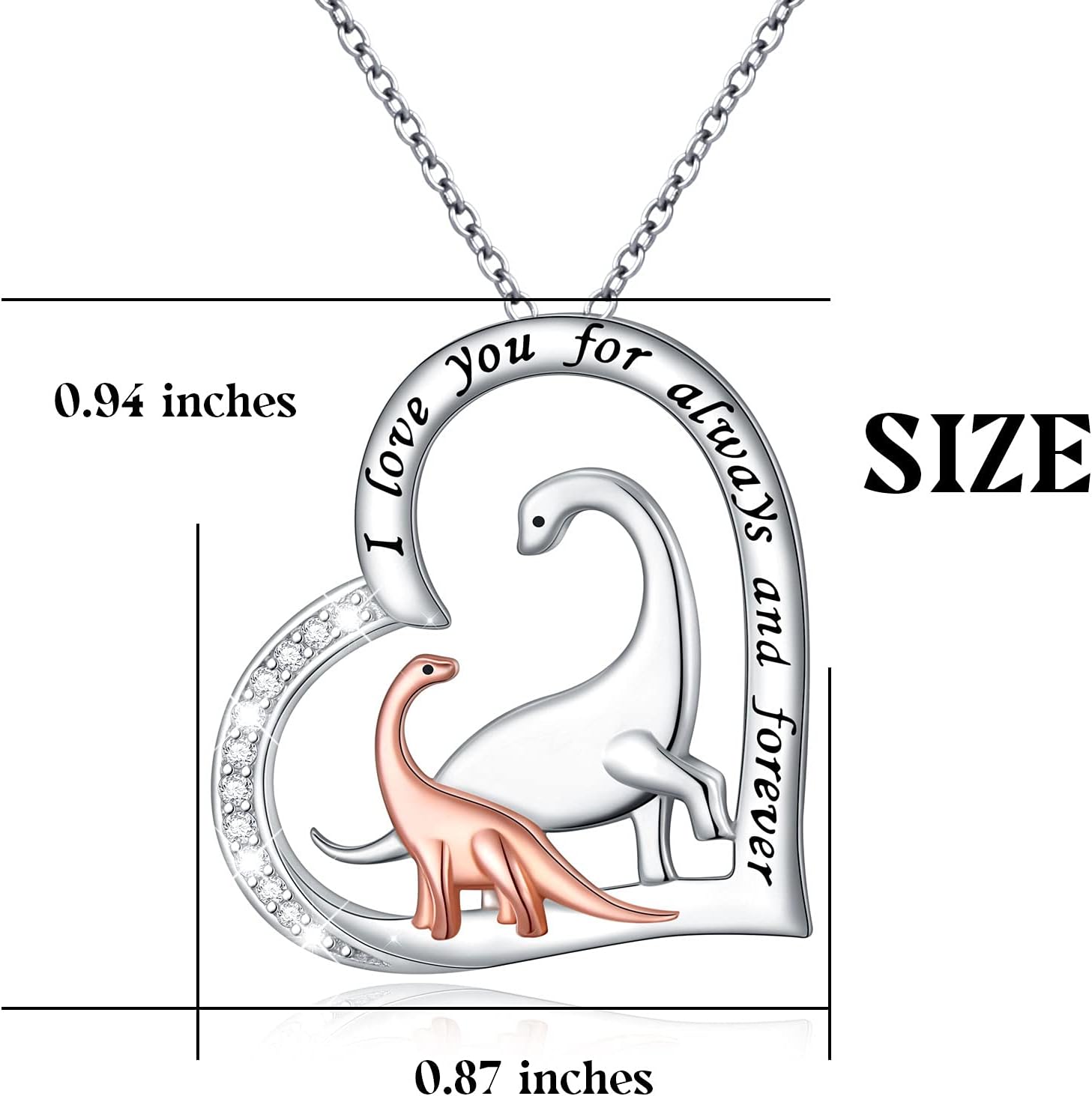 Yearace Sterling Silver Mother and Child Animals Necklace Love Heart Pendant Necklace Cute Animal Jewelry Mother's Day Gifts for Mother Wife