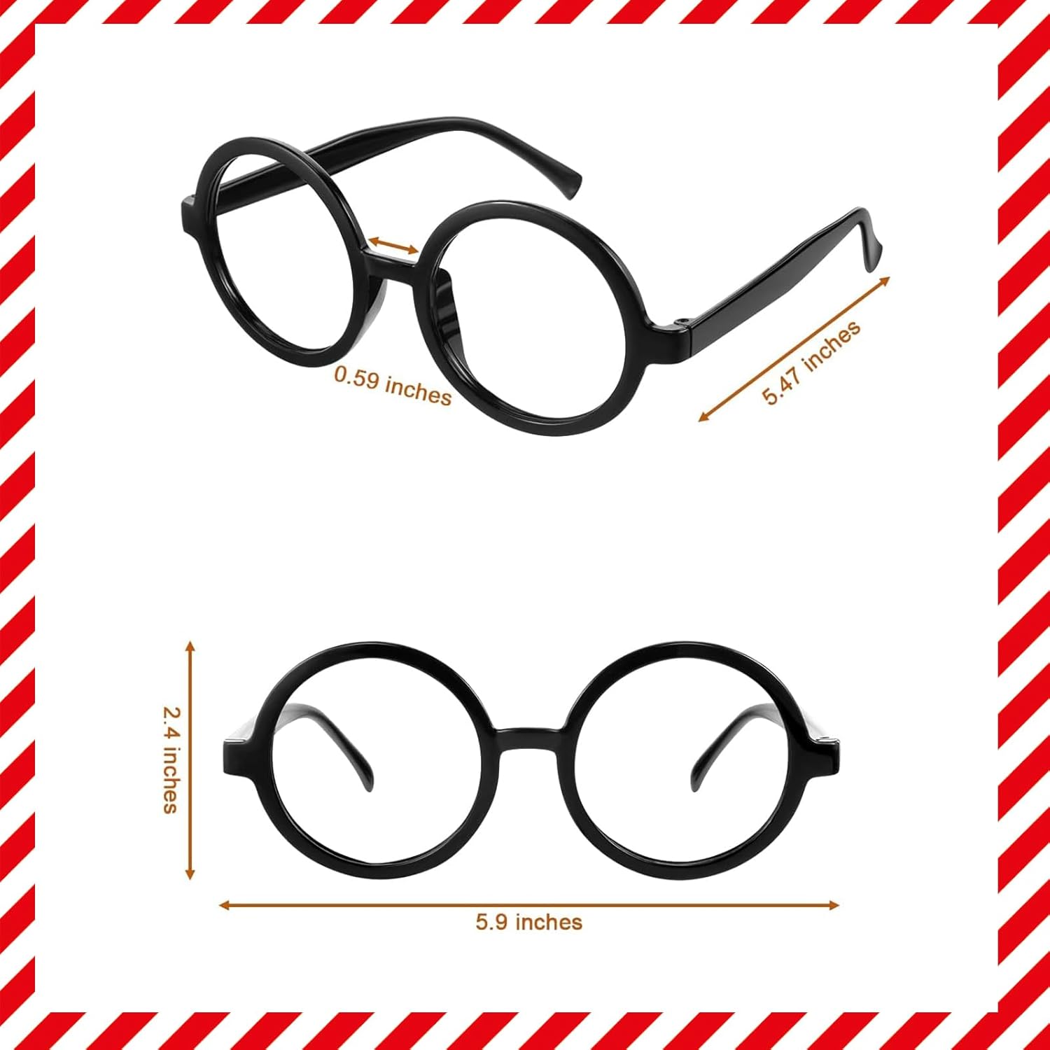 Halloween Couple Costume Include Stripe Shirts,Beanie Hats,Glasses and Socks for Men Women Party Dress Up - Image 3