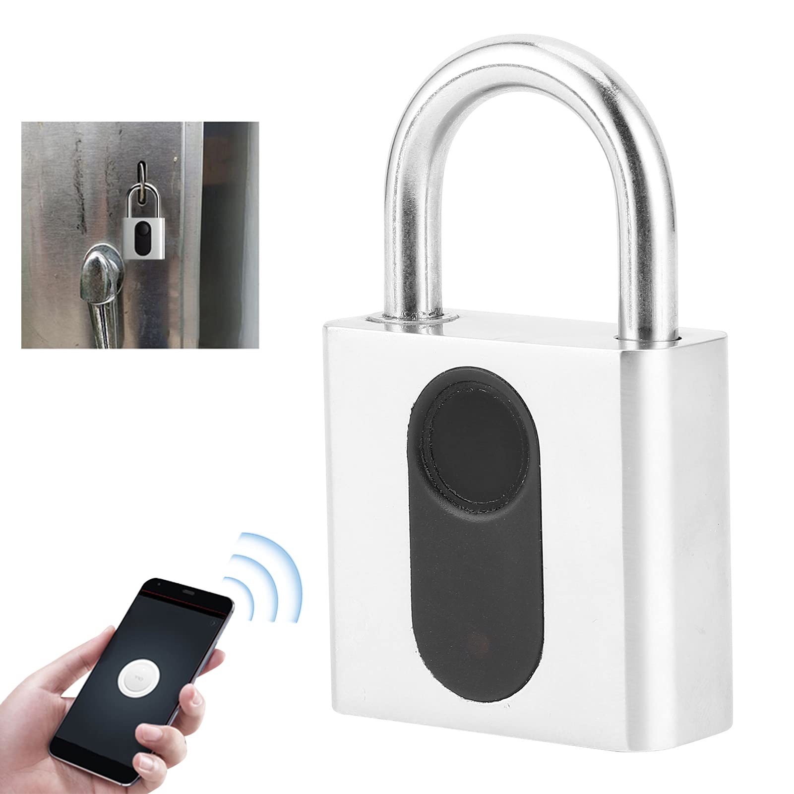 Candado de Huella Digital Inteligente con Conectividad Bluetooth para Uso Antirrobo en Gimnasio, Almacenamiento y Viajes - Aleación de Zinc Resistente Al Agua y Duradera, 1 Unidad