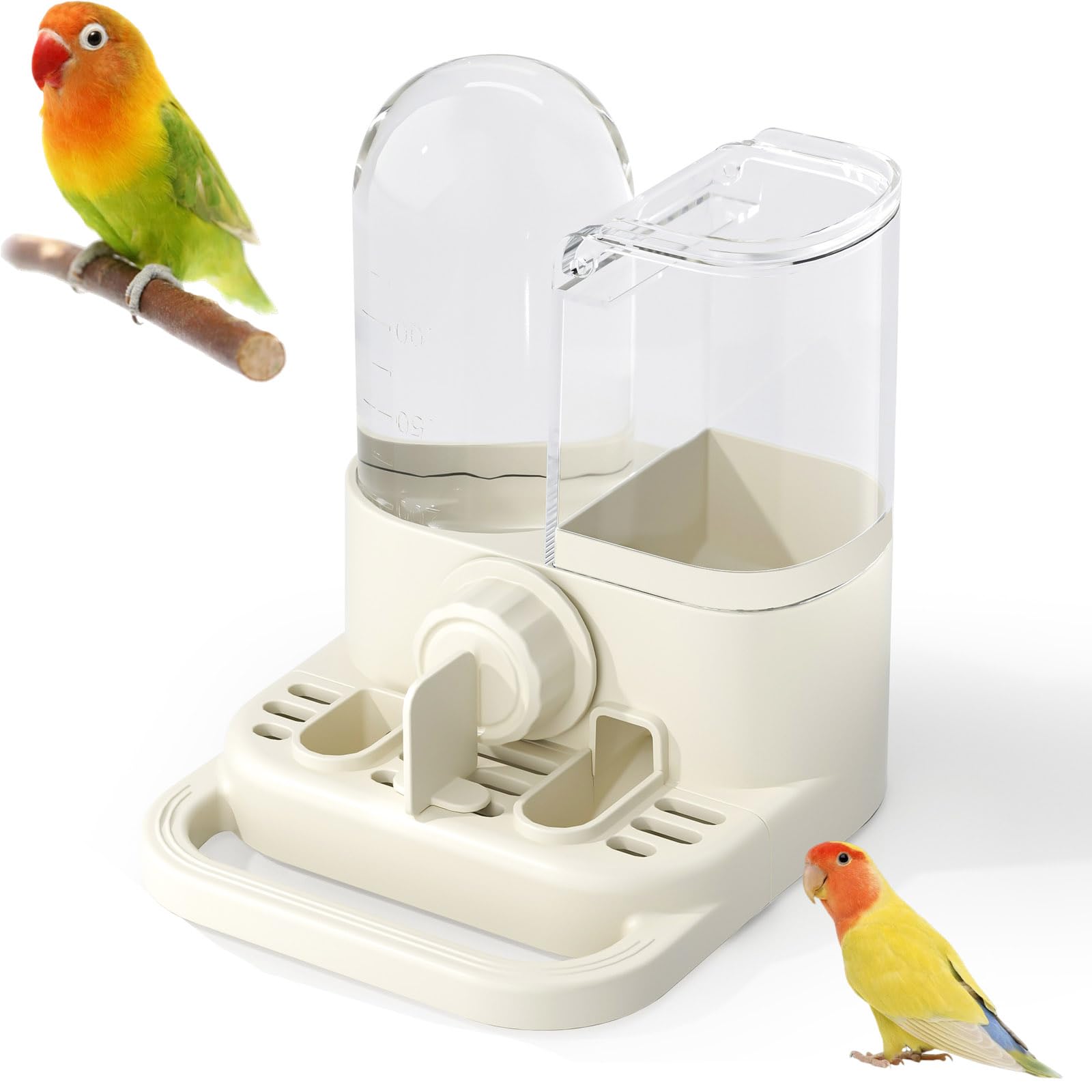 2-in-1 Automatischer Vogelfutter- und Wasserspender | Kompakte Zwei In Eins Futterstation Mit Getrenntem Wasser Und Futterbereich Für Eine Saubere Tägliche Vogelpflege