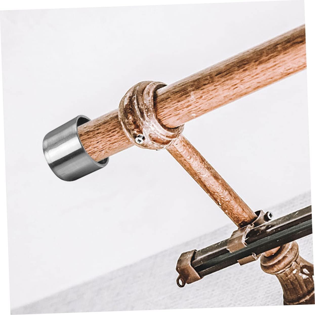 Luxshiny 6pcs Metal Curtain Rod Finials Decorative Ends for Curtain Rods Premium Compact Design for Styles for Home Decor