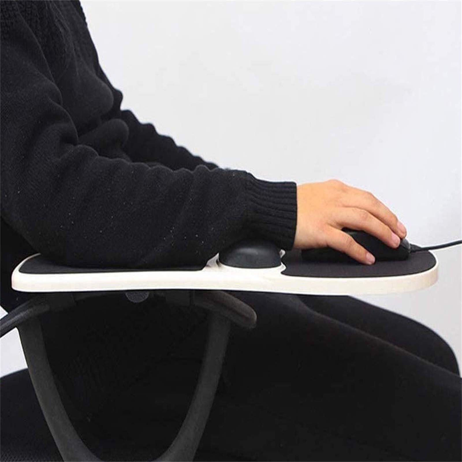 Set Composto da Tappetino per Il Mouse con Poggiapolso in Gel, Superficie Antiscivolo, E Poggiapolsi per Tastiera(Bianca)