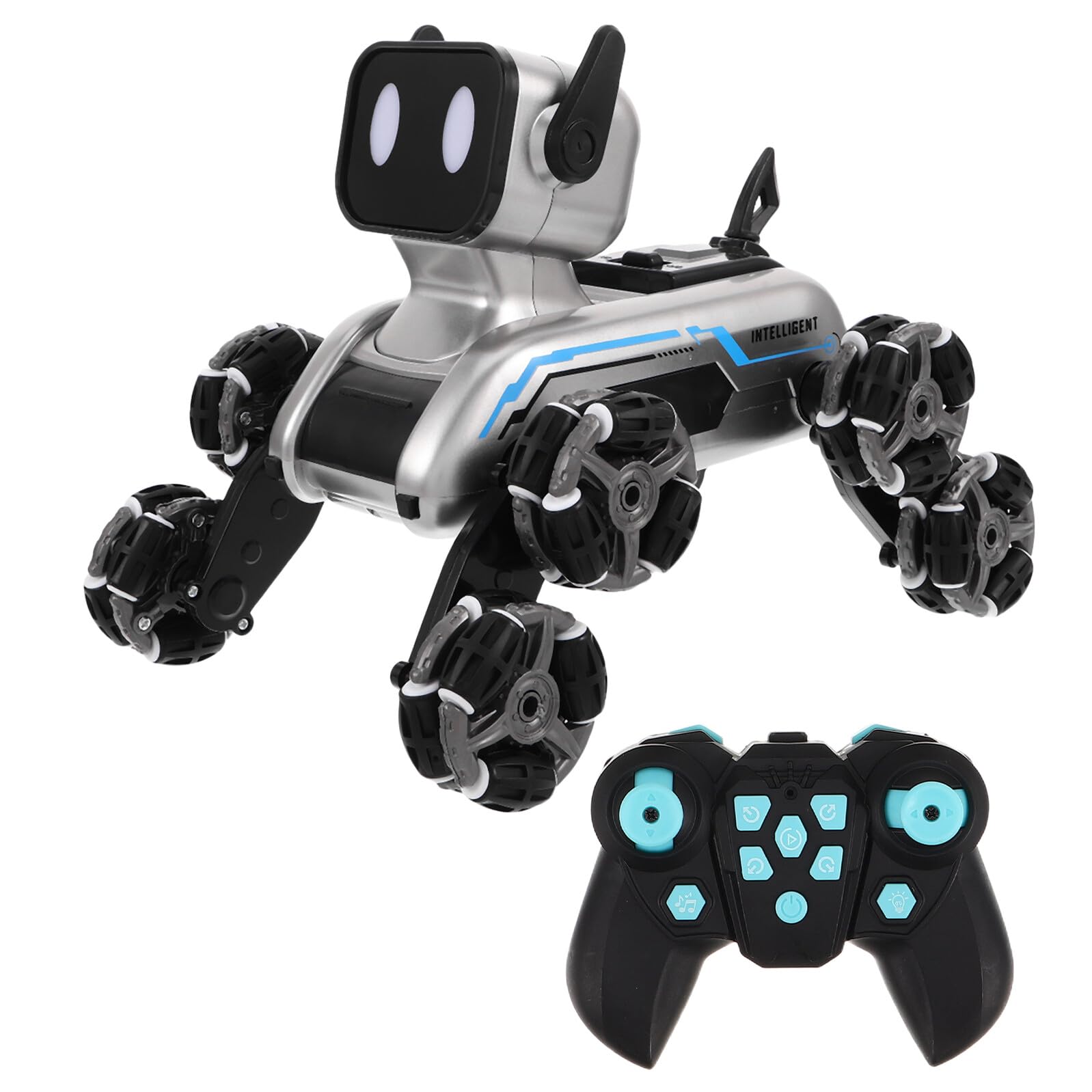 Cane Robot Intelligente Programmabile per Ragazzo Ragazza Ragazza Giocattolo Elettronico Doppia Modalità Rilevamento Gestuale Ruote Adatte Qualsiasi Superficie per Ragazzi e Ragazz