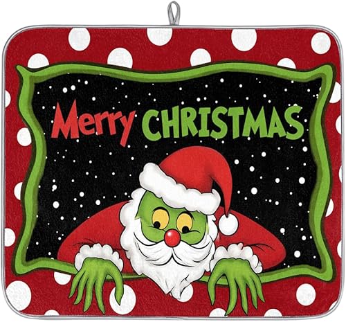 Tapete de secado de platos de gnomo de Pascua, lavable, tapete escurridor de platos absorbente para platos del hogar, cocina, encimera, fregadero,