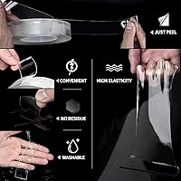 Vista 4 de Art3d Cinta adhesiva nano de doble cara, cinta multiusos para alfombras/artículos de pega/marcos de fotos/montaje en pared de manualidades