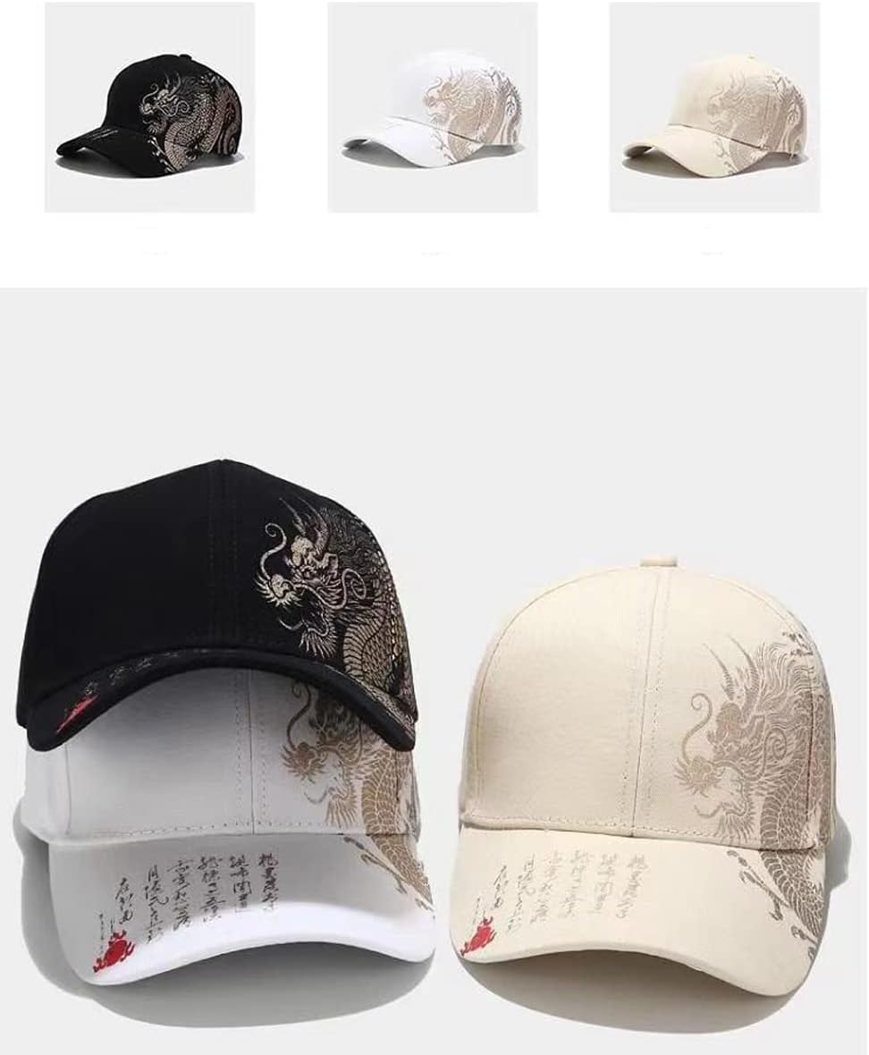 Men's Baseball Cap Cotton Adjustable Dragon Pattern Hip-hop Caps for Men - Image 3