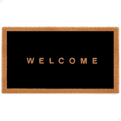 THEODORE MAGNUS Door Mat – Coir Doormat for Outdoor Entrance, Durable Welcome Mat with Non-Slip Backing, Perfect for Front Door and Entryway - Outdoor/Indoor - Welcome Canvas - 17" x 30"