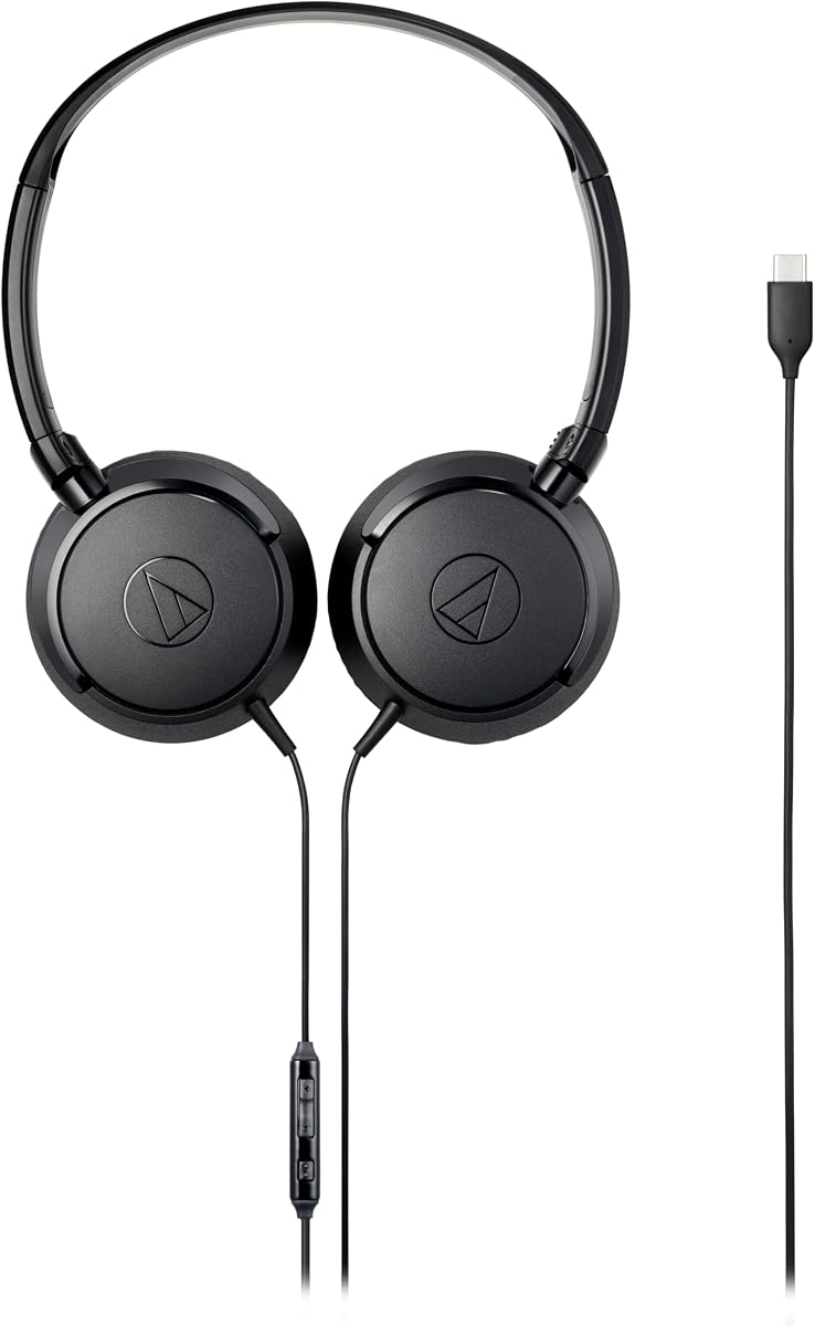 ATH-S120C-BK USB-C Headphones, Black