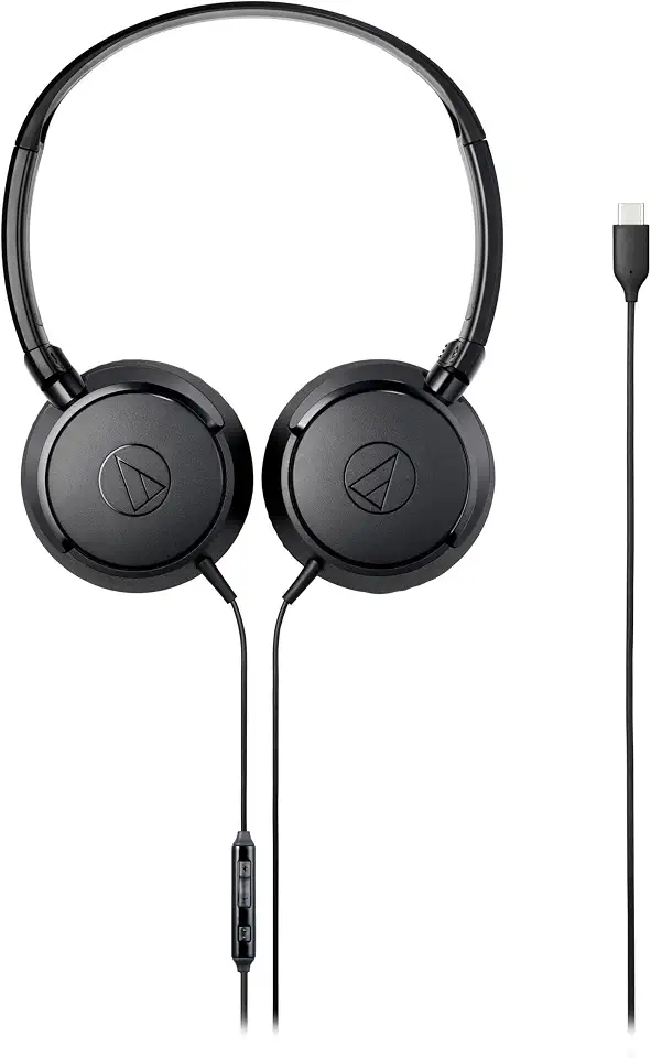 Audio-Technica ATH-S120C BK - Portable On-Ear Headphones with USB-C Connector Black