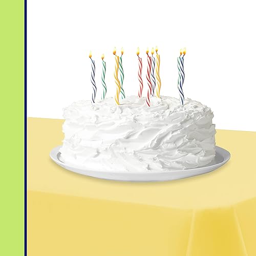 Miniatura 4 de Mantel de plástico desechable amarillo para mesas rectangulares (paquete de 12) mantel decorativo de alta calidad para fiestas, eventos y bodas,