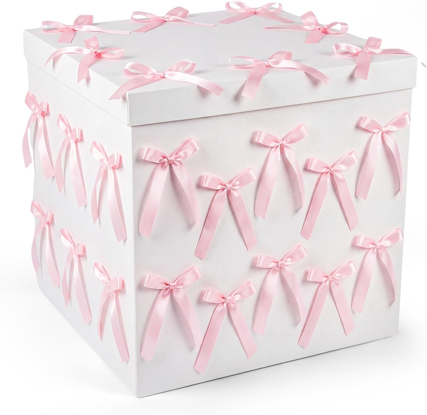Kolldenn Extra Large Gift Box with Lid, 20x20x20 Giant Jumbo White Gift Boxes with Bow and Ribbon for Gender Reveal Big Present Birthday Special Celebrations Anniversaries Wedding Party Decor(Gold)