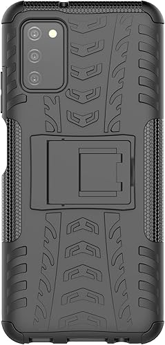 Miniatura 2 de CCSmall Funda para Samsung Galaxy A03S, diseño de patrón de neumáticos híbrido TPU+PC Material doble capa de protección a prueba de golpes con