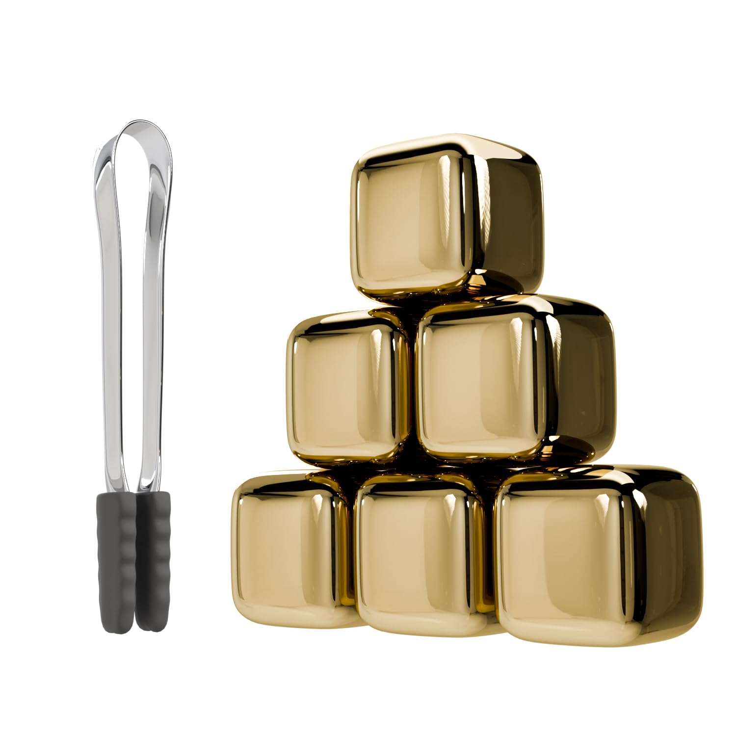 ShanSon Wine Chillers Metal Ice Cube 8 PCS Stainless Steel Whiskey Stones Reusable Whiskey Rocks Beverage Chilling Stones for Scotch and Bourbon Drinking Gifts Set for Men Dad Husband,Gold — Amazon image 11