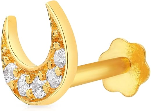 Malabar Gold & Diamonds Yellow Gold Nose Pin for Women 22 k | 22k BIS Hallmark (916) Nose Stud for Women and Girls with Piercing