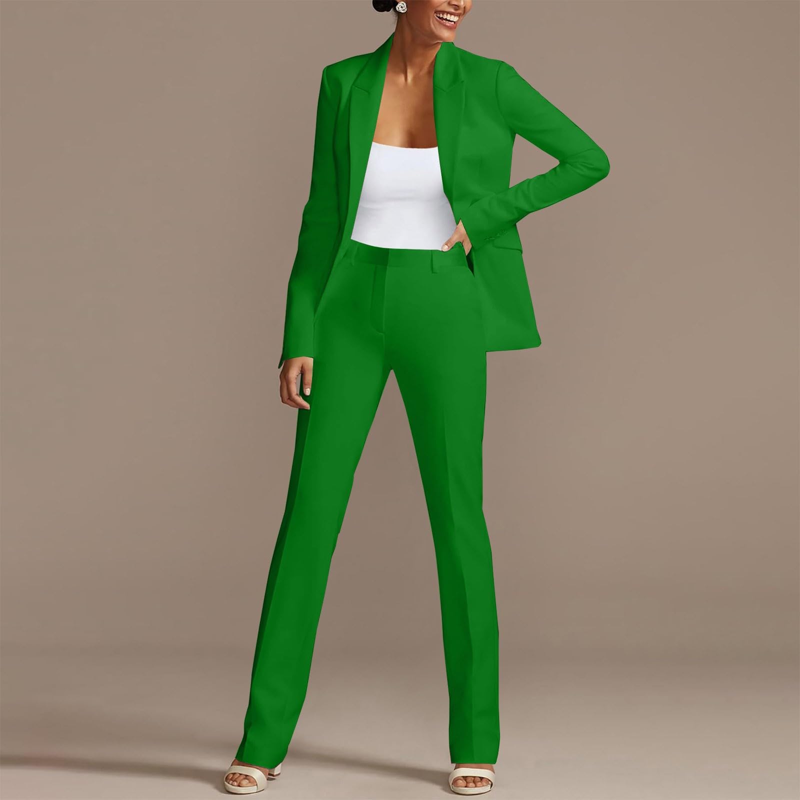 Conjunto de mujer elegante y elegante curvo, chaqueta formal para negocios, ligera, pantalones y chaqueta de manga larga, traje de oficina, ropa de trabajo, chaquetas de vestir