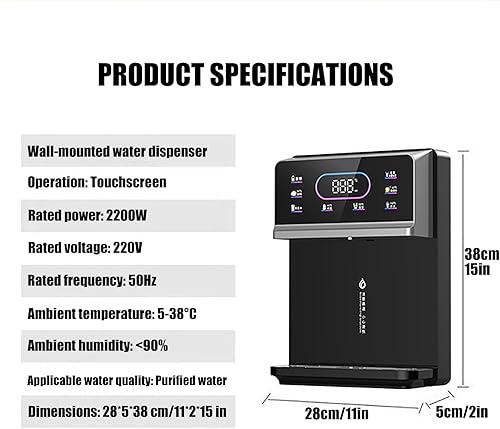 Miniatura 2 de Dispensador de agua caliente instantáneo, enfriador de agua montado en la pared para calentamiento rápido y cerraduras infantiles, dispensador de 6