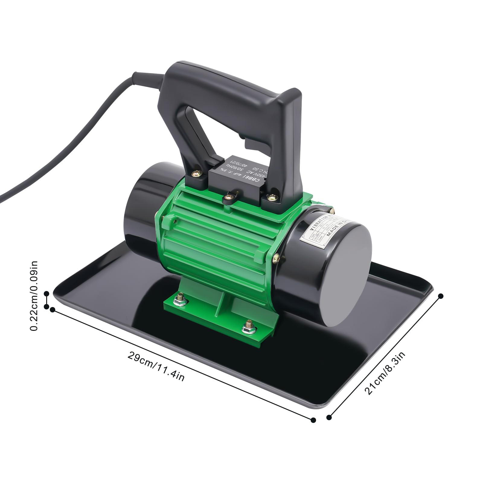 Motore vibrante per calcestruzzo, 370 W, vibratore manuale per calcestruzzo con movimento da tavolo, 3500 giri/min, piastra per cemento