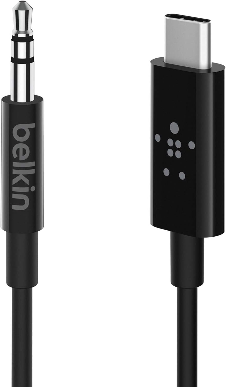 Belkin F7U079bt03-BLK Rockstar 3.5 mm to USB-C Audio Cable, 3 Feet