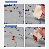 Vista 6 de Baberos de manga larga para bebés, impermeables, con bolsillo para atrapar alimentos para alimentar, comer