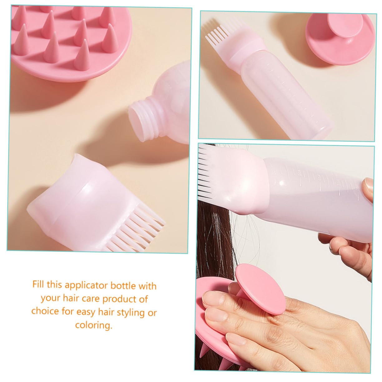 minkissy 6ensembles Bouteilles Applicateur De Pour Cheveux Avec Peigne De Racine De Flacons Pour Coloration Et Huile Capillaire Pratique Et Facile à Utiliser