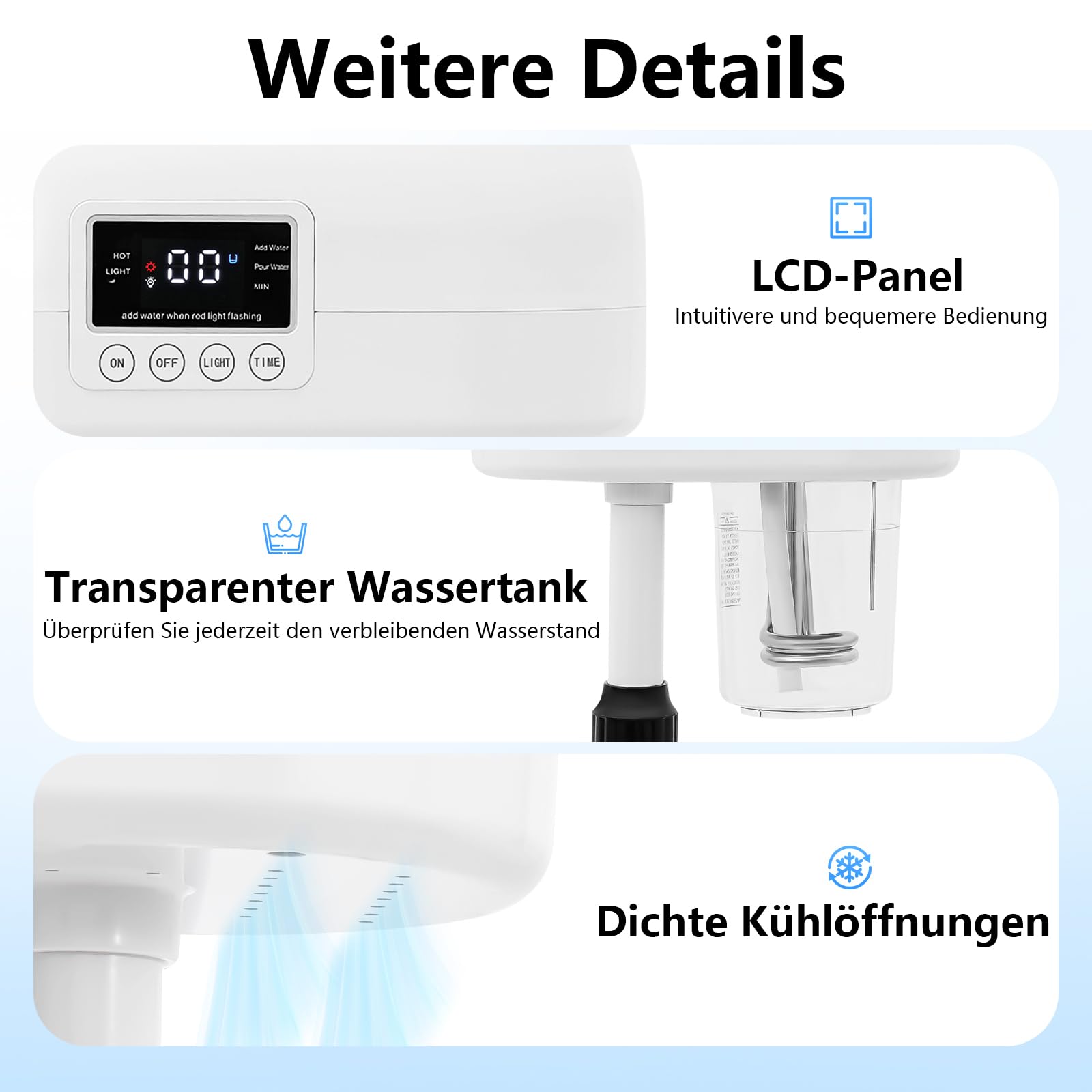 Gesichtsdampfer 360° Ozon Bedampfer Höhenverstellbar Porenreiniger Kosmetik Dampfgerät mit Timer und Heißer Sprühmodus Funktionen Gesichtssauna Verdampfe