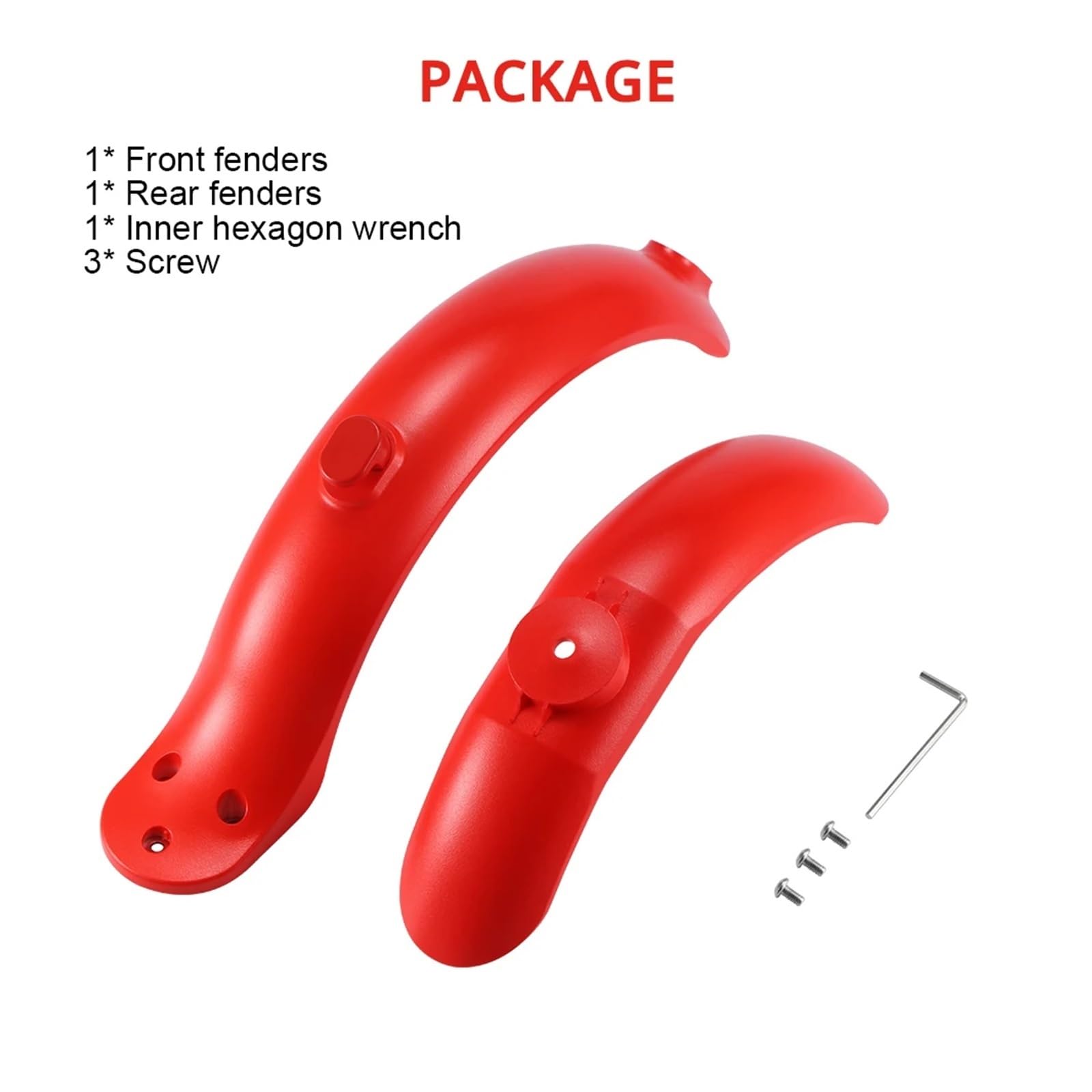 Czerwony błotnik kompatybilny z Xiaomi M365 1S Pro skuter elektryczny tylny błotnik przedni opona Splash osłona przeciwbłotna części błotnika(1 SET)
