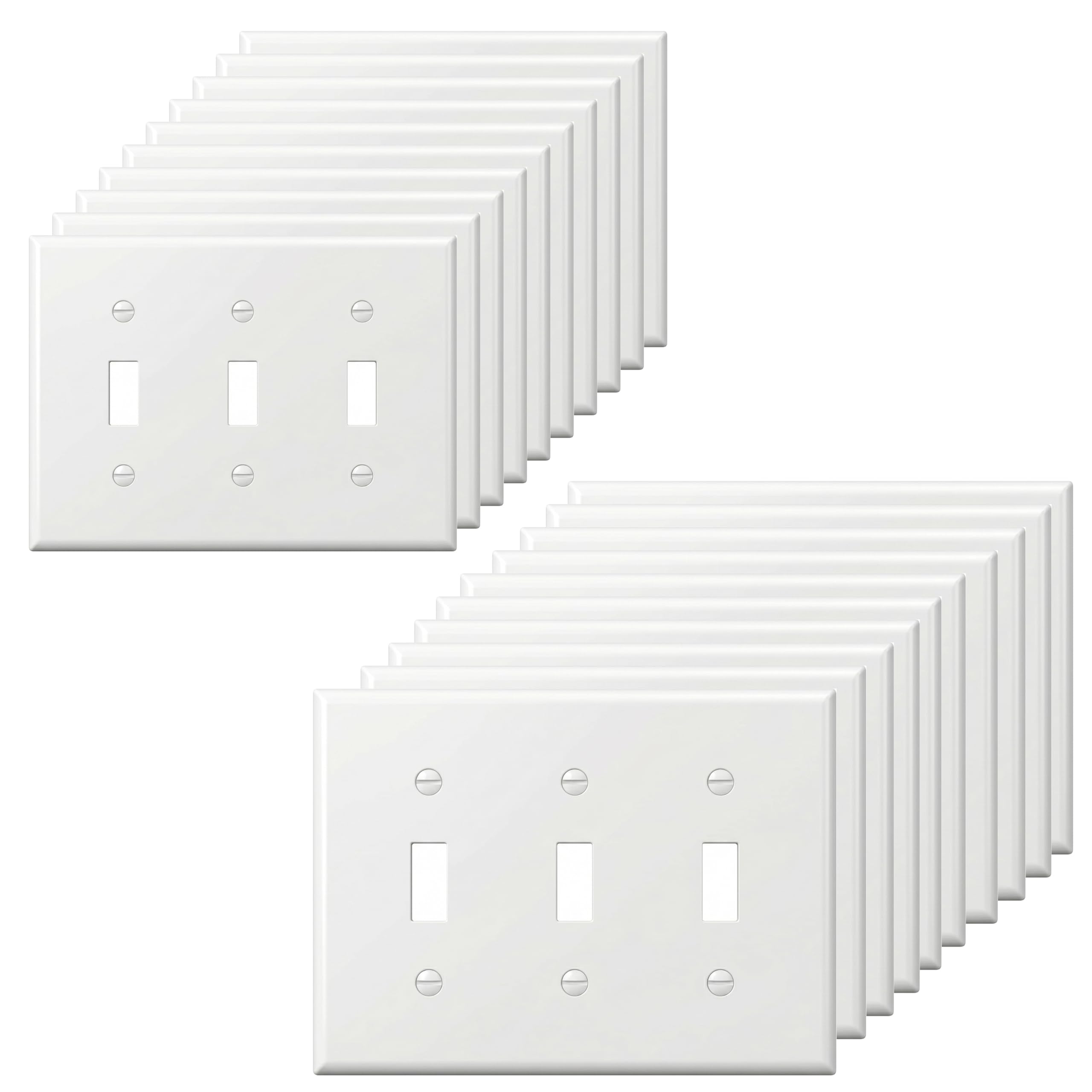 Lot de 20 plaques murales pour interrupteur à bascule 3 interrupteurs électriques décoratifs (blanc)