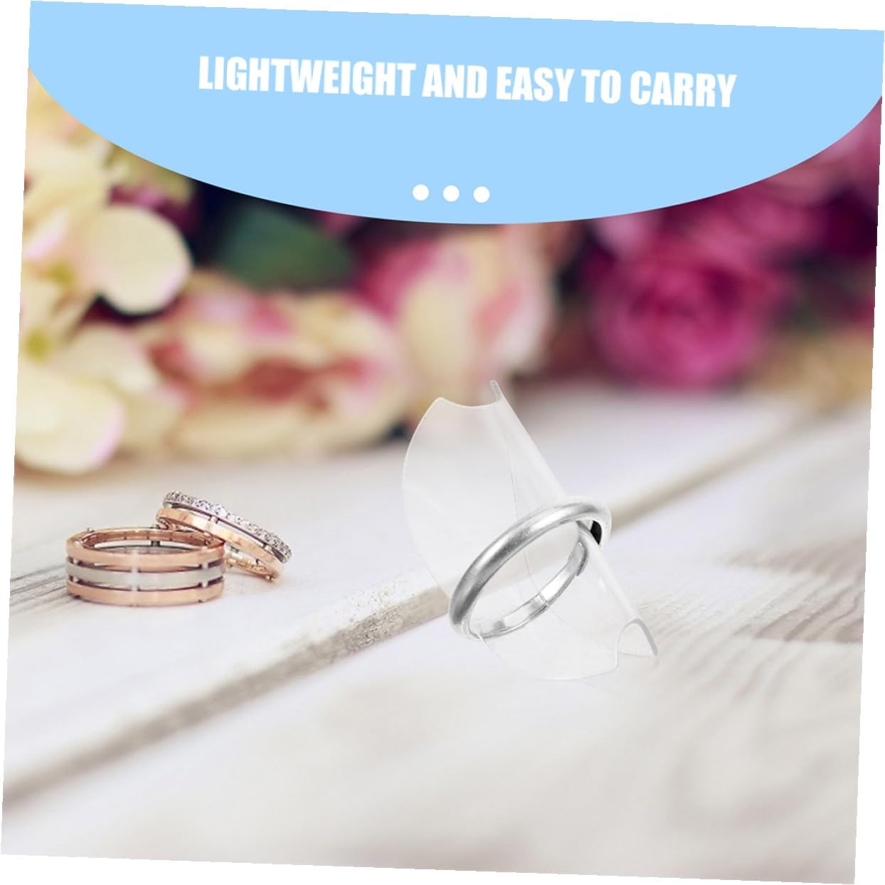 Plastic Ring Display Cards 50pcs Foldable Jewelry Holder image 3