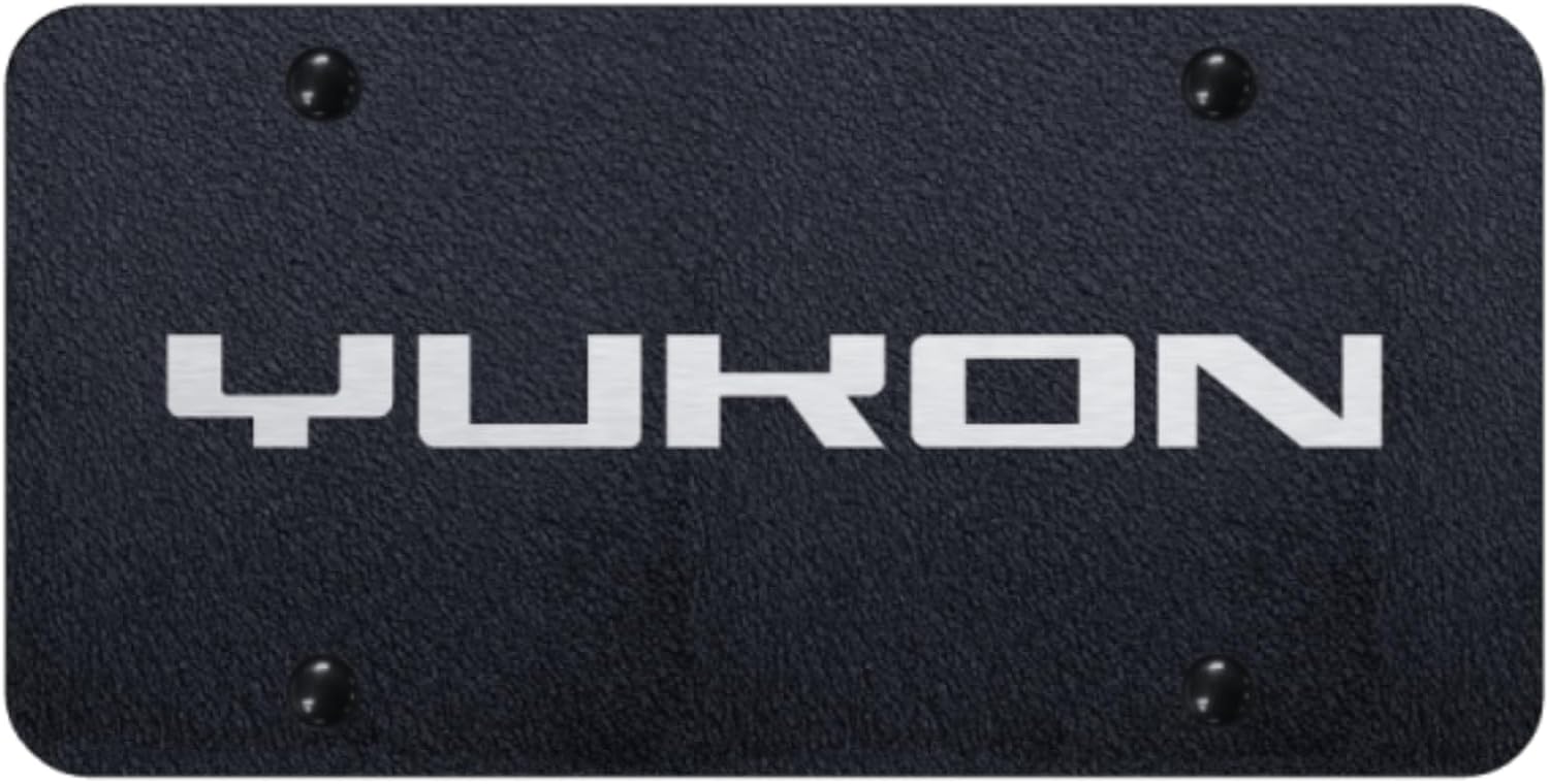 Au-TOMOTIVE GOLD, INC. Officially Licensed Laser Etched License Plate for GMC Yukon (Rugged Black)