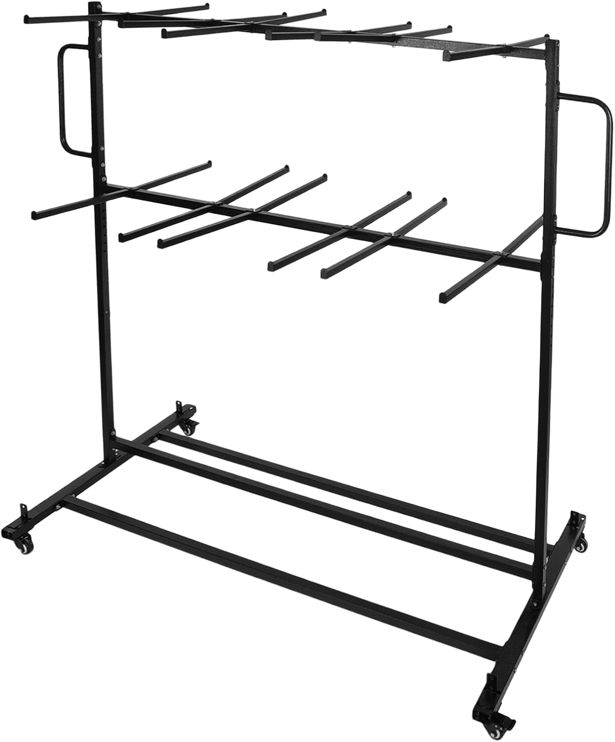 Chair Trolley Stand, Table Folding Chair Racks, Folding Chair and Table Cart, 2Tier Folding Chair Cart Holds 84 Chairs Heavy Duty Steel Folding Chair Rack for Commercial, Home, Kitchen, Party