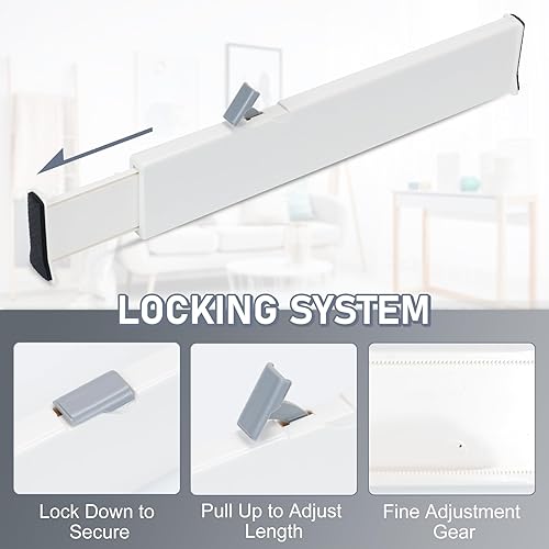 Miniatura 3 de Organizador de separadores de refrigerador, paquete de 4 unidades, divisor de cajón ajustable de 4 pulgadas de alto, separadores expandibles,