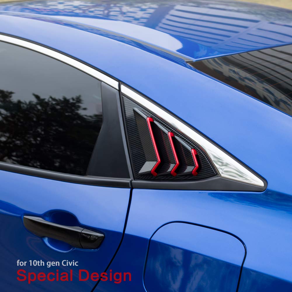 Triangular Window Louvers Racing Style Rear Side Window Louvers For ...