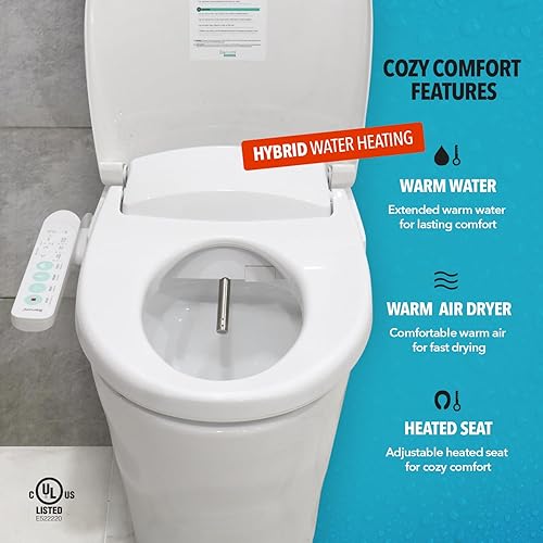Miniatura 2 de Accesorio de asiento de inodoro inteligente para bidé eléctrico  EF-BM-5000  Asiento calefactable alargado, autolimpieza, luz nocturna, secador de