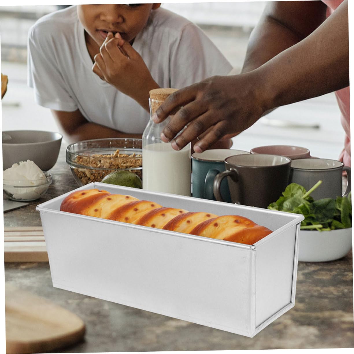 Molde para Pan con Tapa Deslizable de Aleación de Aluminio para Hornear Tostadas con Calentamiento Uniforme y Gran Capacidad Adecuado para Cocina y Panadería