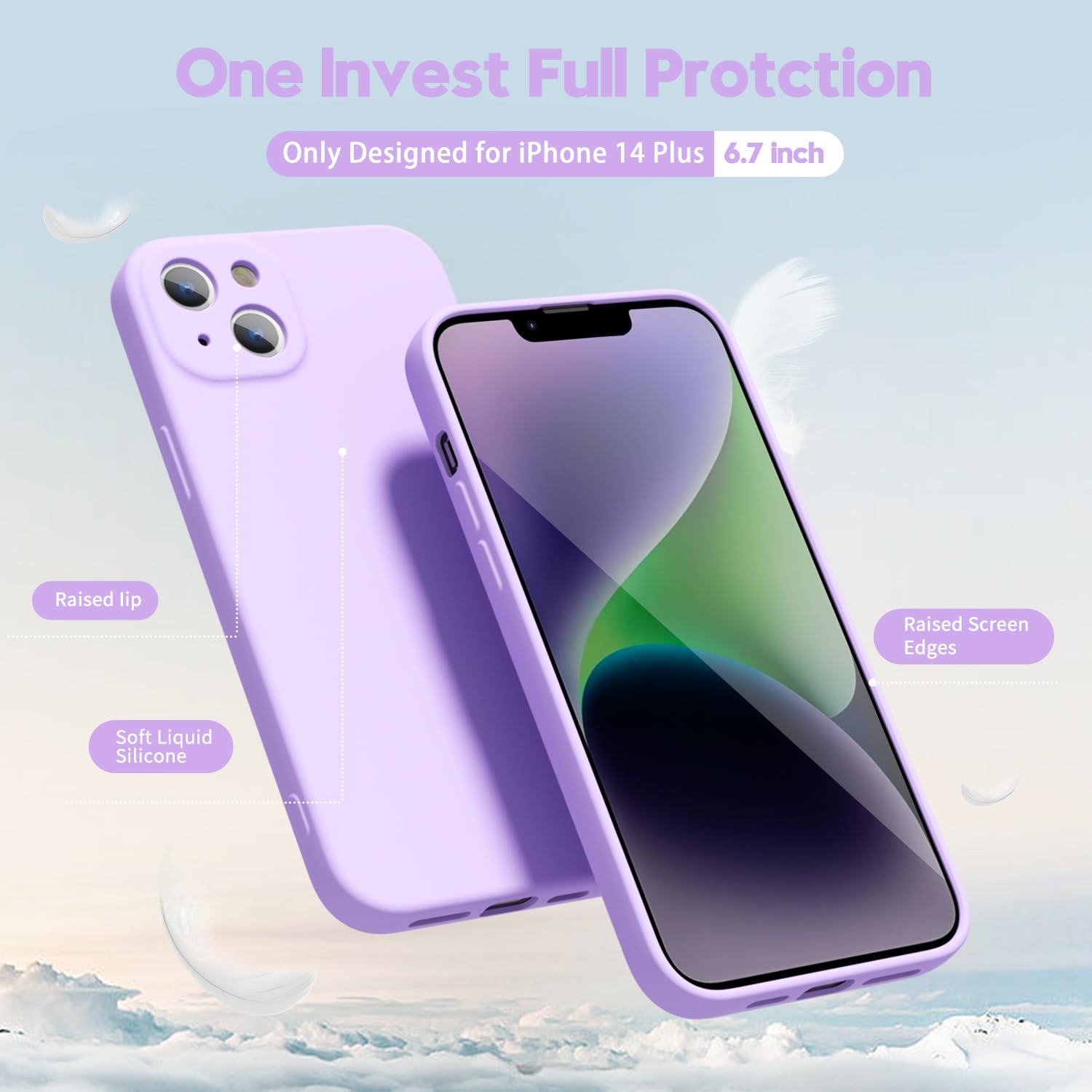oakxco for iPhone 16 Pro Max Case Liquid Silicone, Soft Rubber Gel Elegant Aesthetic Basic Simple Cover, Cute Thin Slim TPU Matte Solid Color Plain Smooth Case for Women Girl, Light Pink — view 1467