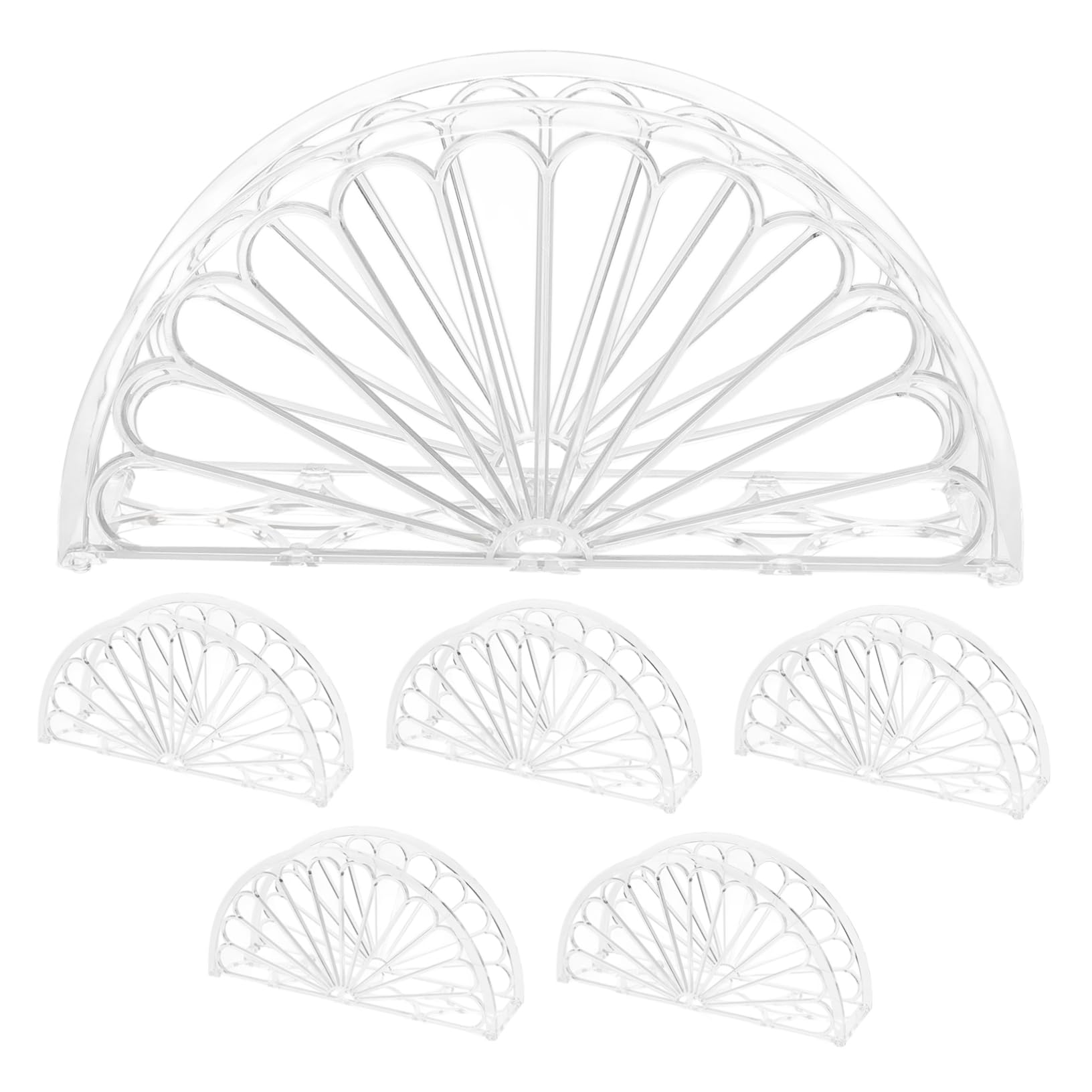 Servilletero de Ps 6 Piezas Semicircular Transparente para Mesa
