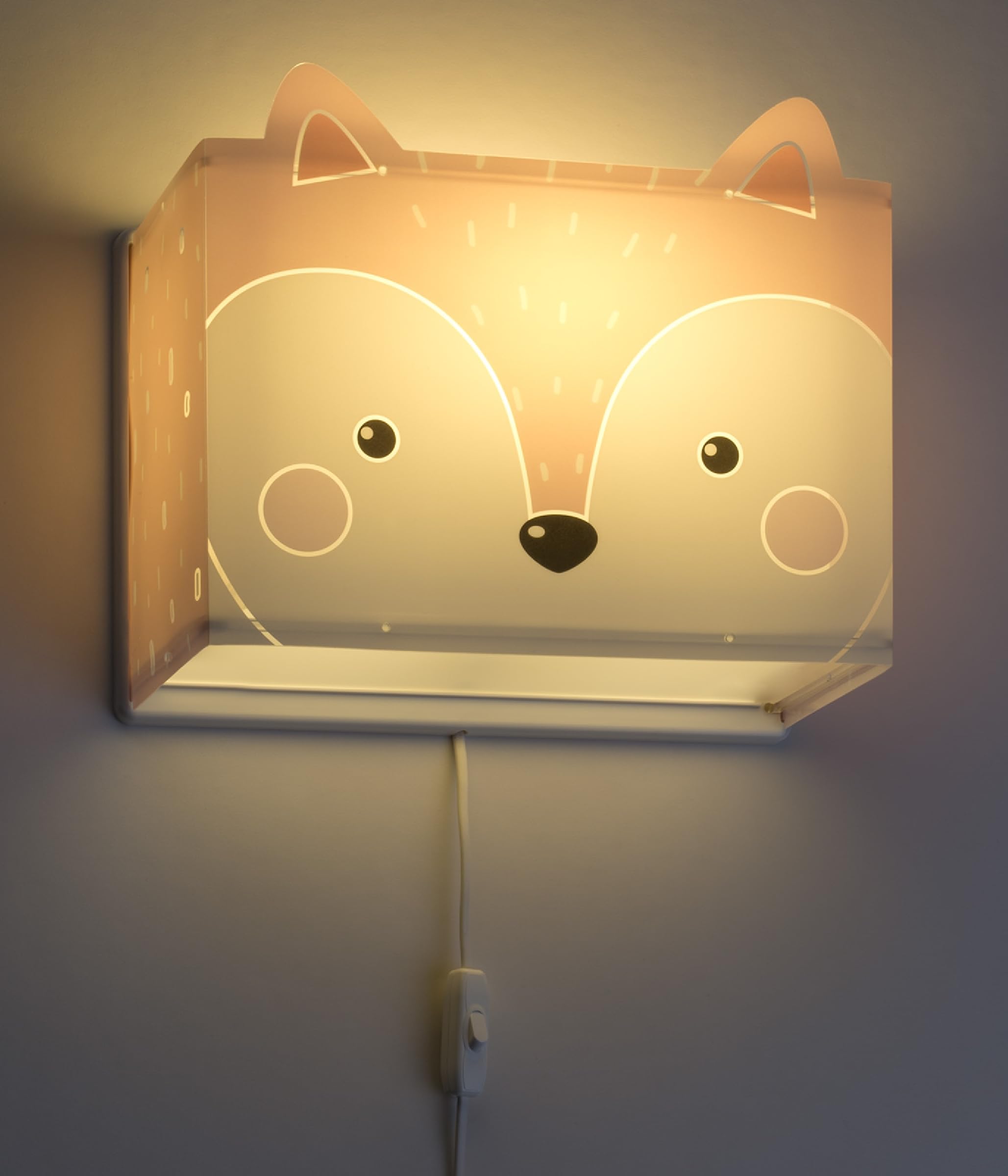Dalber Lámpara Aplique infantil de pared Little Fox Zorro Rosa Animales