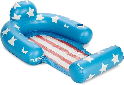 FUNBOY Clear Inflatable Mesh Pool Float 2-in-1 Pool Chair Float & Mesh Water Hammock 53" Pool Hammock Float for Adults Swimming Pool Accessories &