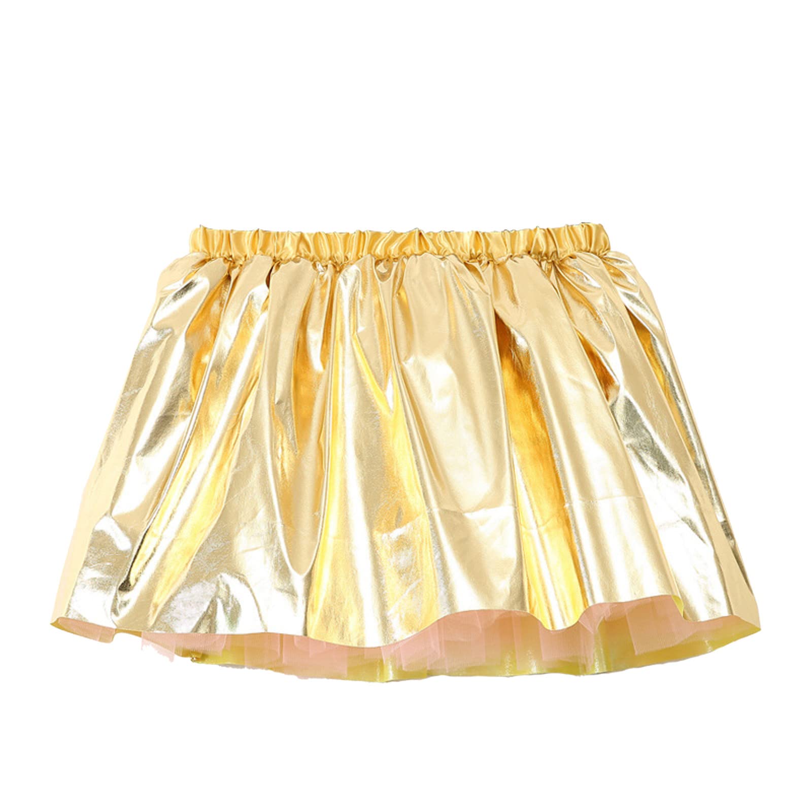 Baby Girls Layered Tulle Inner Tutu Skirt Toddler Girls Rainbow Tutu Skirts Princess Skirt Party (Gold, 3-4 Years)